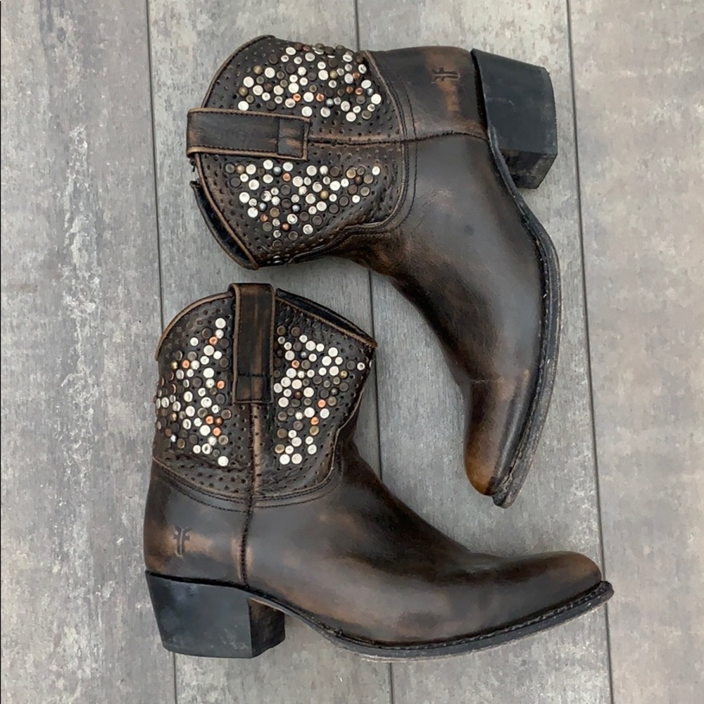 Frye Studded Leather Boots, size 7